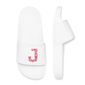 Buchstabe J - bisous Hemd - Kinder Badelatschen - Weiß - Vorne