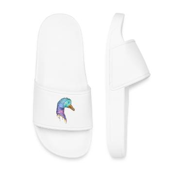 Rainbow duck dripping - Kids’ Pool Sliders - white - Front