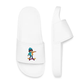 Cool Happy Skateboarding Kid - Claquettes enfant - blanc - Devant