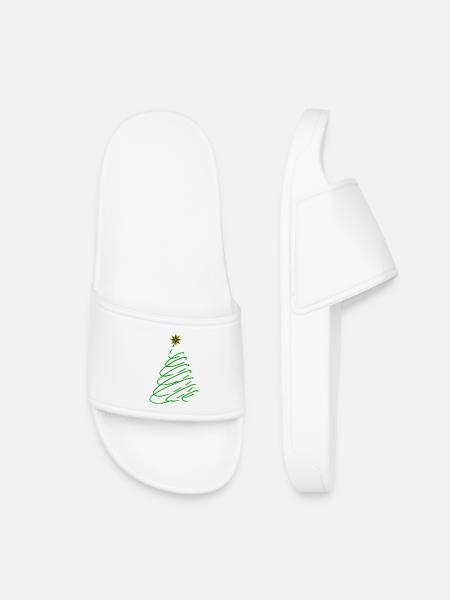 Christmas Tree Spiral with Star - Kids’ Pool Sliders - white