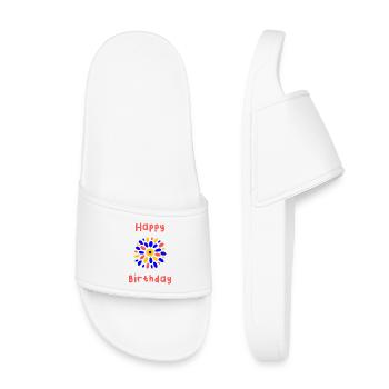 BIRTHDAY. HAPPY BIRTHDAY. HAPPY BIRTHDAY. - Kids’ Pool Sliders - white - Front