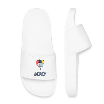 100. 100 ANS. 100e ANNIVERSAIRE. ANNIVERSAIRE 100 - Claquettes enfant - blanc - Devant