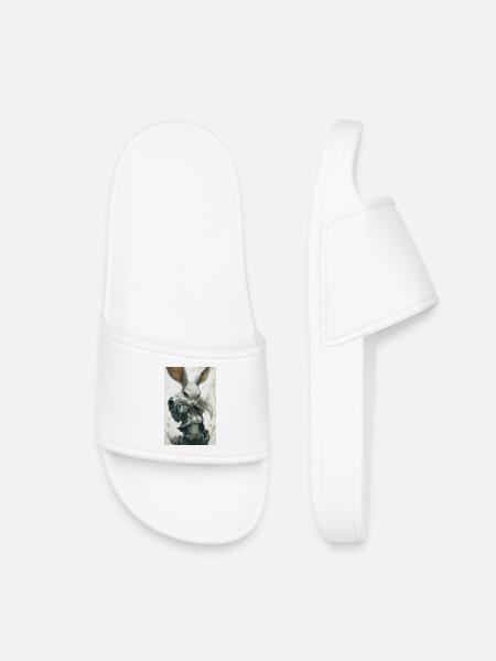 Lapin urbain avec pistolet - Claquettes enfant - blanc
