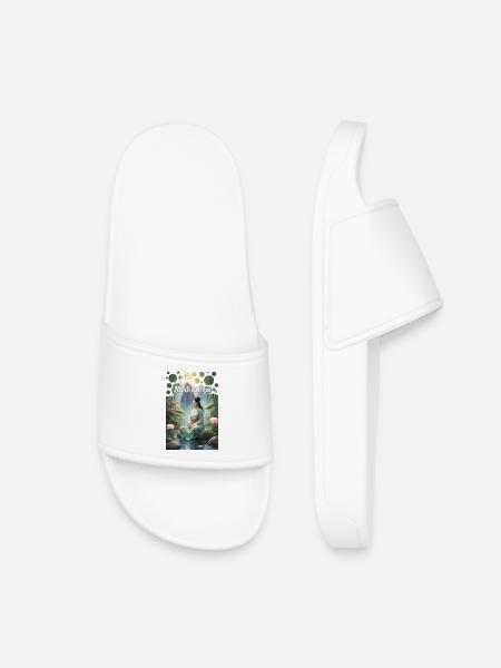 Meditation Asian Beauty Lotus Bamboo Forest - Kids’ Pool Sliders - white
