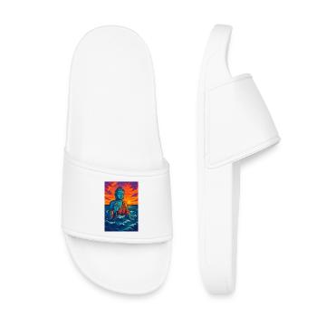 Serene Buddha by Sunset - Kids’ Pool Sliders - white - Front