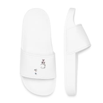 Playful French Bulldog Pocket - Kids’ Pool Sliders - white - Front
