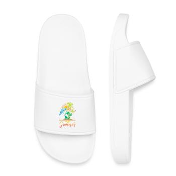 Vacances d’été avec palmiers et parasols - Claquettes enfant - blanc - Devant