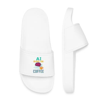 AI runs on coffee - Kinder Badelatschen - Weiß - Vorne