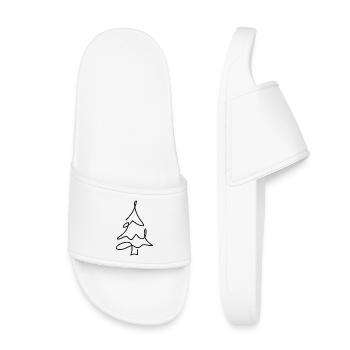 Tannenbaum Skizze – Weihnachtsmotiv - Kinder Badelatschen - Weiß - Vorne