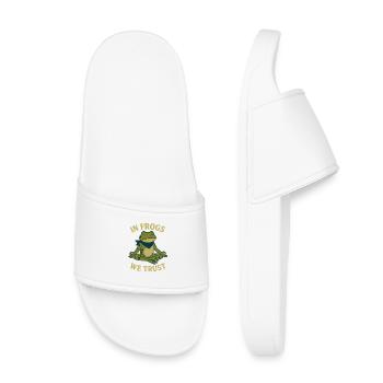 In Frogs We Trust - Claquettes enfant - blanc - Devant