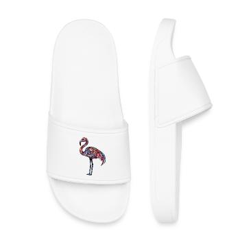 Flamingo Bunt - Kinder Badelatschen - Weiß - Vorne