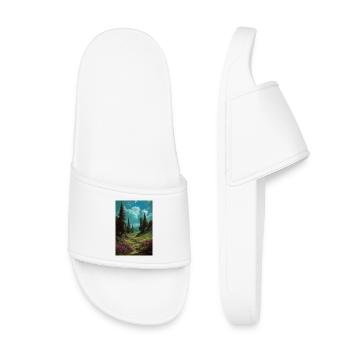 Illustration einer Naturlandschaft - Kinder Badelatschen - Weiß - Vorne