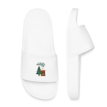 Christmas Cozy Fireplace - Kids’ Pool Sliders - white - Front