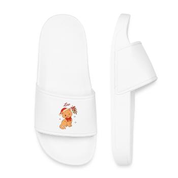 Leo, chaton de Noël - Claquettes enfant - blanc - Devant