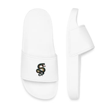 Cobra en motif turquoise or - Claquettes enfant - blanc - Devant