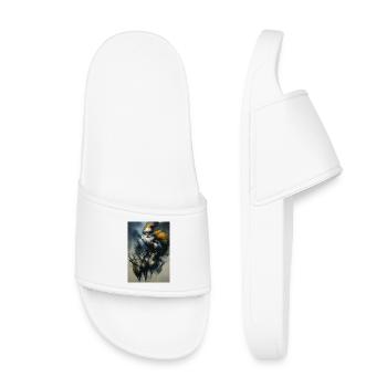 Santa and Reindeer Winter Sleigh - Kids’ Pool Sliders - white - Front