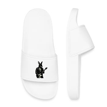 Rabbit in Leather plays Guitar - Kids’ Pool Sliders - white - Front