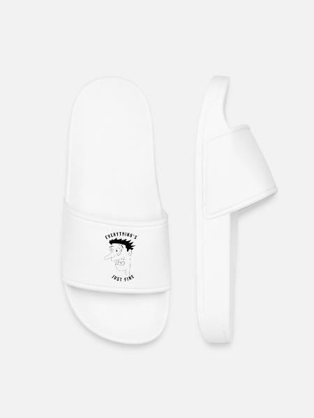 Everything's just fine man - ironic - Kids’ Pool Sliders - white
