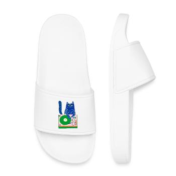 DJ Blue Cat sur une platine fantaisiste - Claquettes enfant - blanc - Devant
