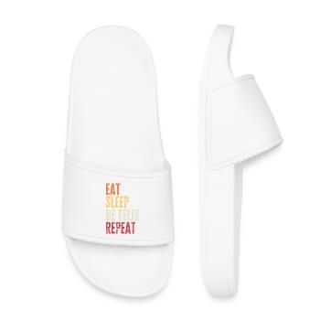 Mange, dors Be Felix, répète le nom rétro - Claquettes enfant - blanc - Devant