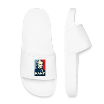 Immanuel Kant Retro Philosopher Portrait - Kids’ Pool Sliders - white - Front