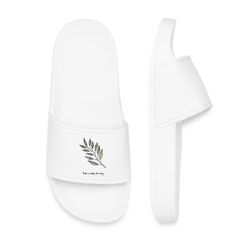 Minimalistische Plant Lady Energy Tee 🌿 ästhetische Atmosphäre - Kinder Badelatschen - Weiß - Vorne