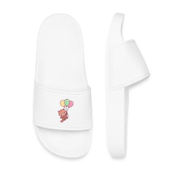 Mignons pandas roux et ballons - Claquettes enfant - blanc - Devant