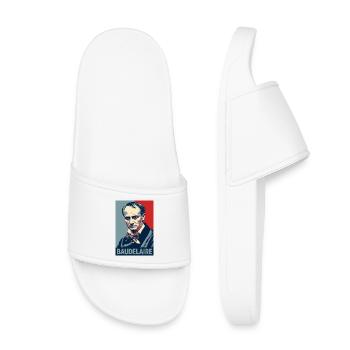 Baudelaire Pop Art Portrait - Kids’ Pool Sliders - white - Front