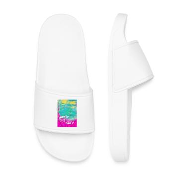 Artsy Vibes Only - Kids’ Pool Sliders - white - Front