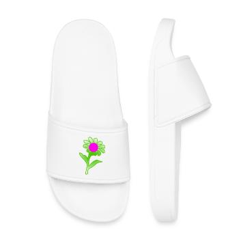 Blumen - Kinder Badelatschen - Weiß - Vorne