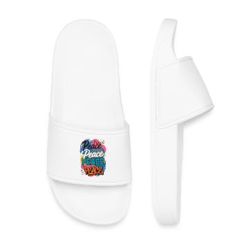 La paix en graffiti - Claquettes enfant - blanc - Devant