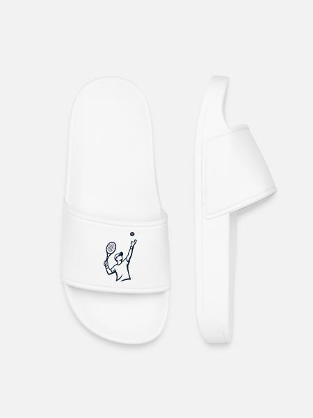 Tennis Silhouette Player - Kids’ Pool Sliders - white