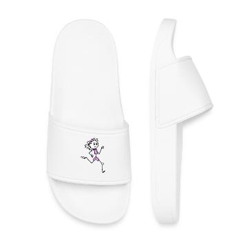 Je cours, coureuse avec nœud papillon - Claquettes enfant - blanc - Devant
