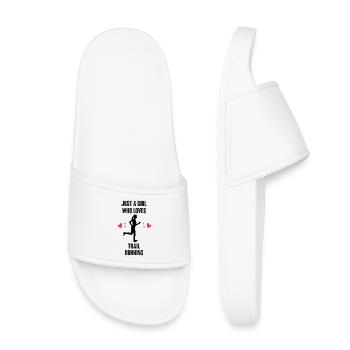 Just A Girl Who Loves Trail Running - Kids’ Pool Sliders - white - Front