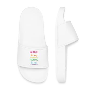 Mois de la fierté - Fier d’être gai, fier d’être moi - Claquettes enfant - blanc - Devant