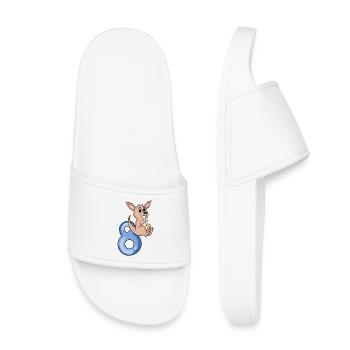 8th birthday motif kangaroo - eight years - Kids’ Pool Sliders - white - Front