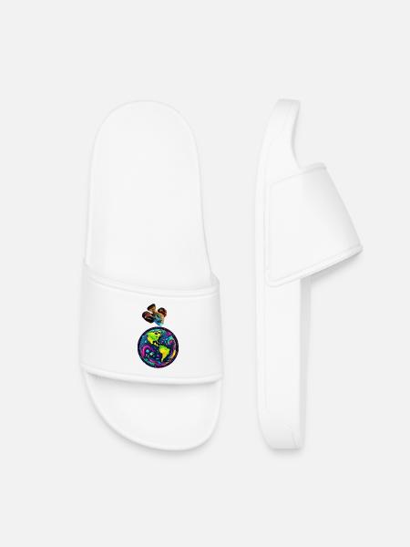 Fish and its planet - Kids’ Pool Sliders - white