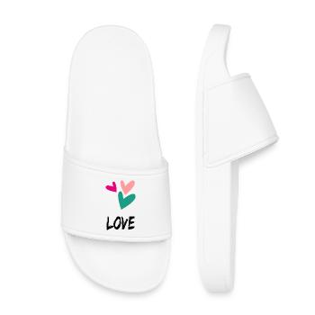 VALENTINE'S DAY. Bachelorette party. I LOVE YOU. I LOVE YOU. LOVE - Kids’ Pool Sliders - white - Front