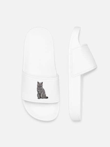 British Shorthair Cat - Kids’ Pool Sliders - white