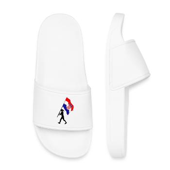 Flag Croatia woman walking - Kids’ Pool Sliders - white - Front