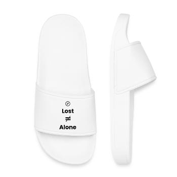 Lost ≠ Alone – Travel Shirt - Kinder Badelatschen - Weiß - Vorne