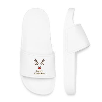 Cerf Rudolph Joyeux Noël doux - Claquettes enfant - blanc - Devant
