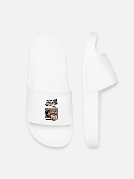 Grillwitz Biermotiv Nachbar Illustration - Kinder Badelatschen - Weiß