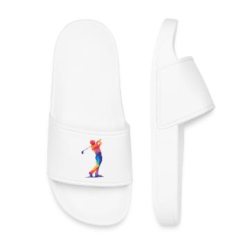 Le swing coloré du golfeur - Claquettes enfant - blanc - Devant