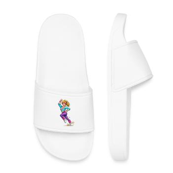 Femme aérobie énergique en mouvement - Claquettes enfant - blanc - Devant