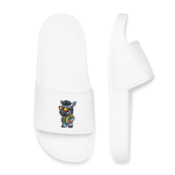 Zebra Comic Vacation - Kids’ Pool Sliders - white - Front