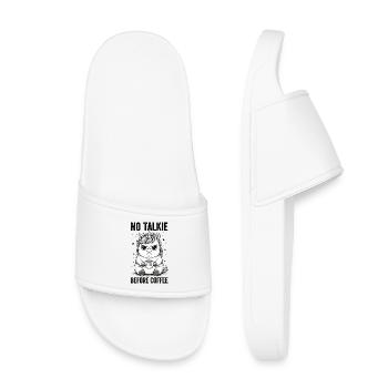 No conversation in front of coffee lover unicorn - Kids’ Pool Sliders - white - Front