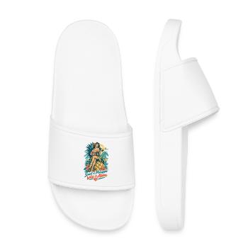 Hula Girl & Ananas – Sweet & Wild Hawaii - Kinder Badelatschen - Weiß - Vorne