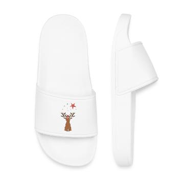 Weihnachten - Kinder Badelatschen - Weiß - Vorne