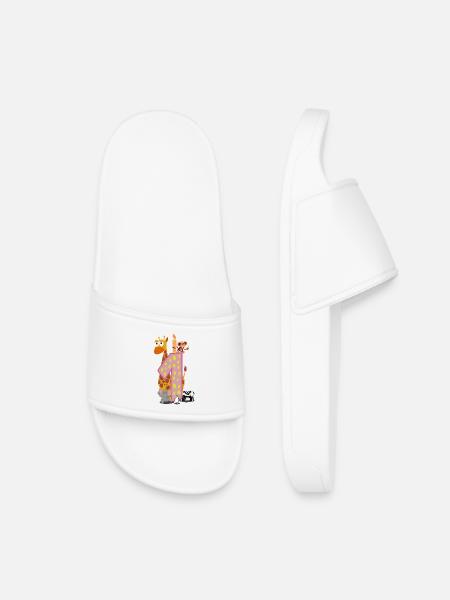 First Birthday Zoo Animals - Kids’ Pool Sliders - white